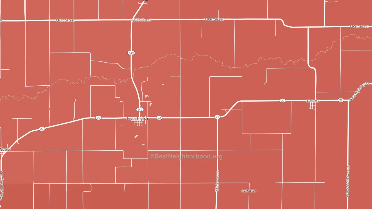 52335, IA block-group political-lean map