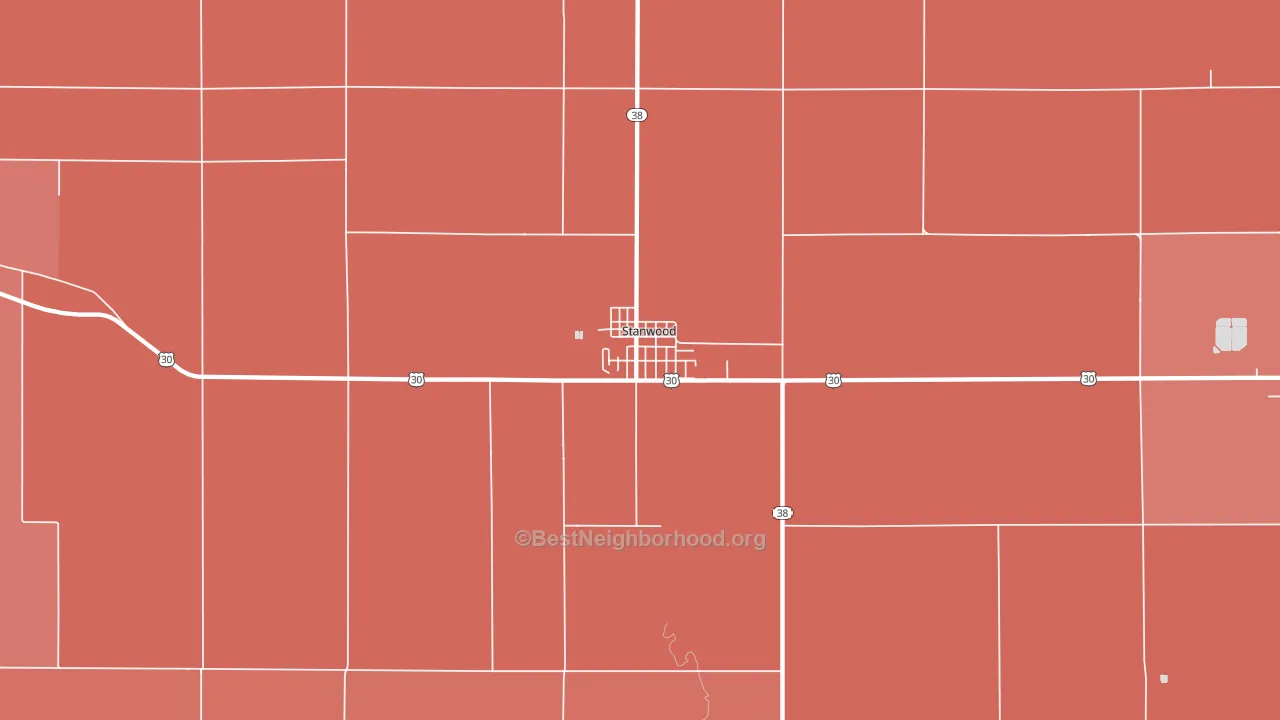 52337, IA block-group political-lean map