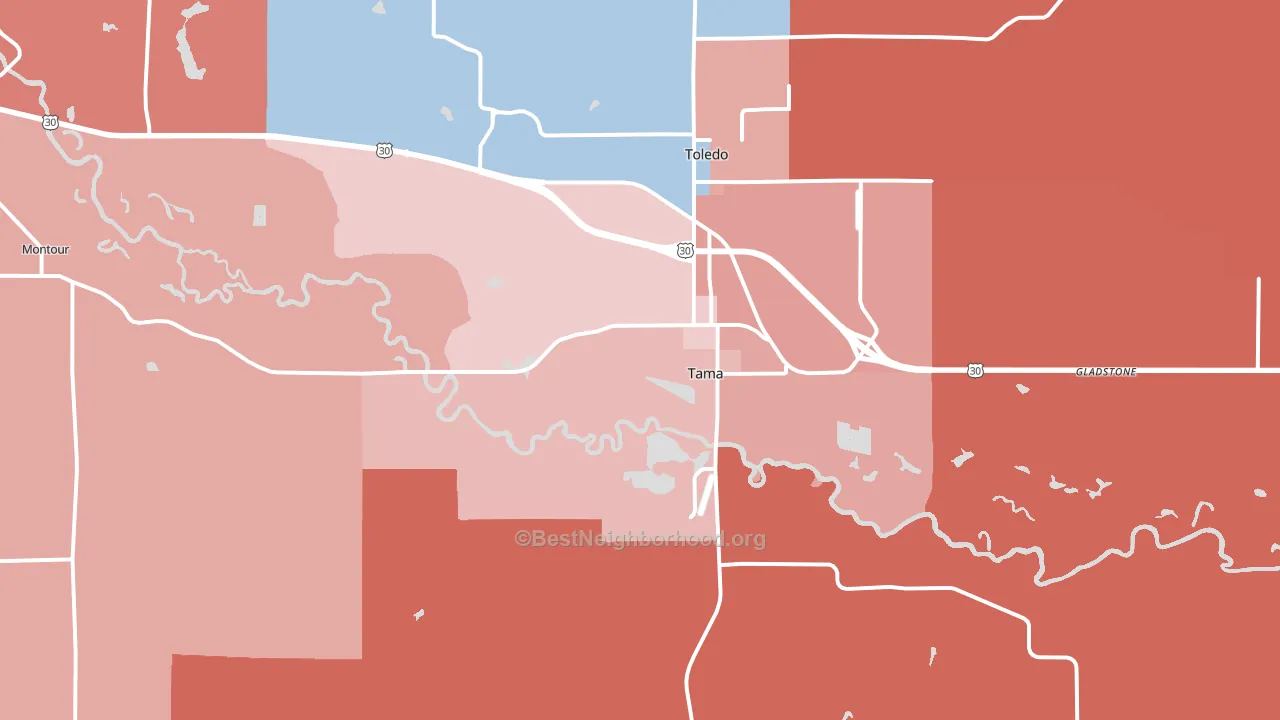 52339, IA block-group political-lean map