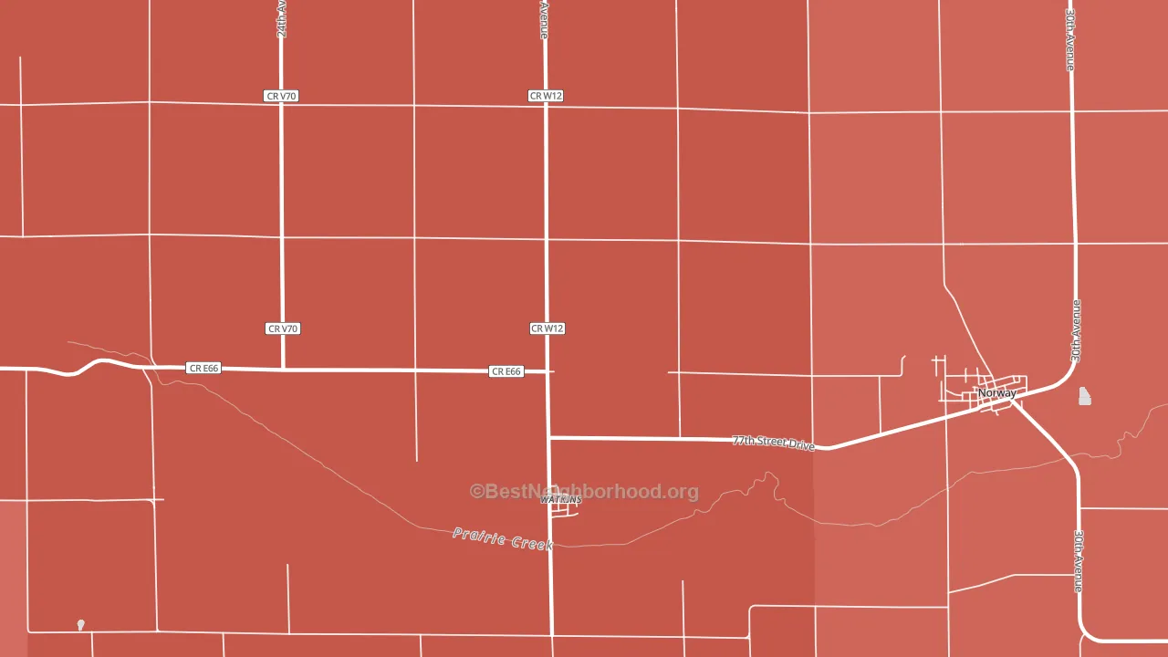 52354, IA block-group political-lean map