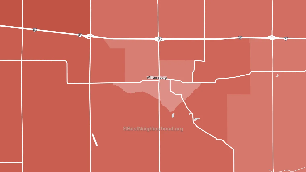 52361, IA block-group political-lean map