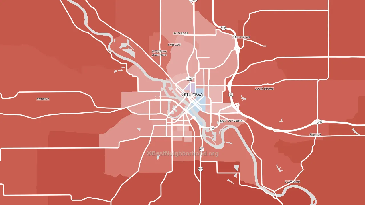 52501, IA block-group political-lean map