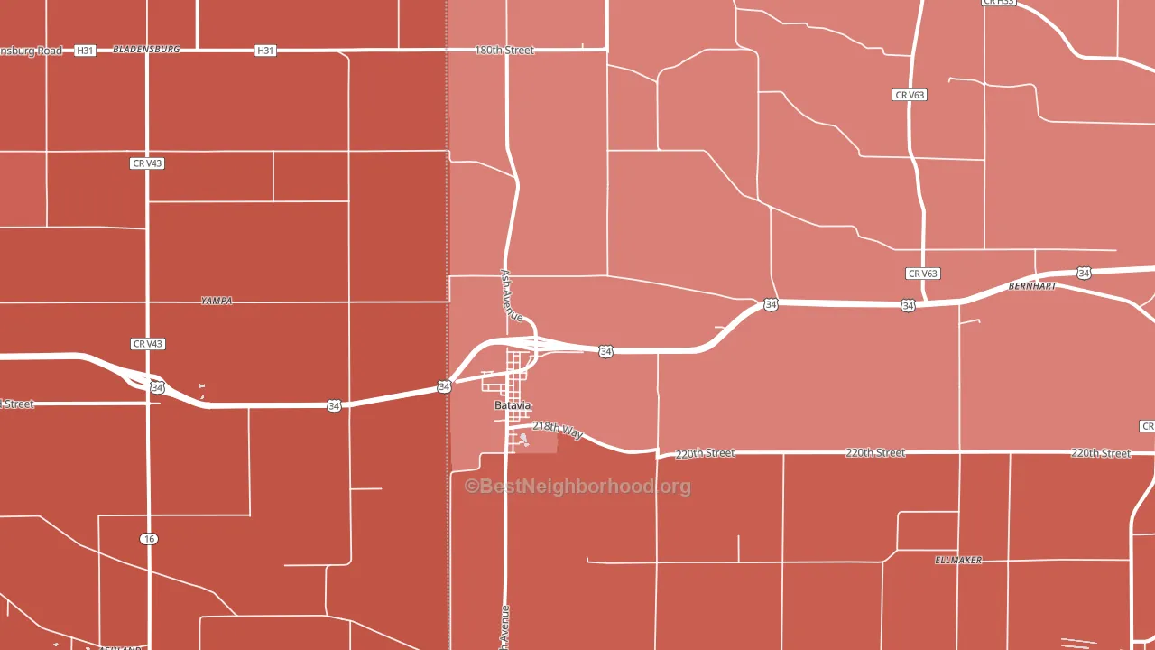 52533, IA block-group political-lean map