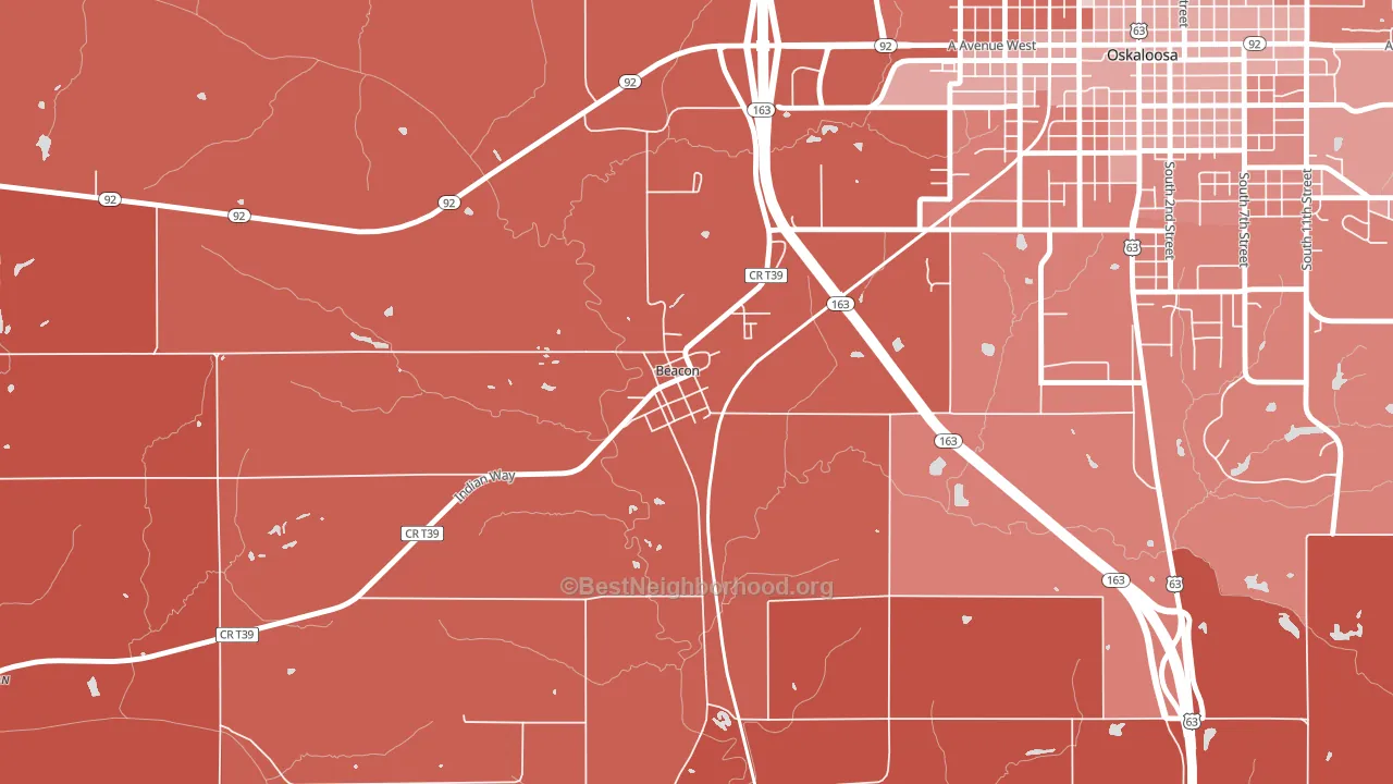 52534, IA block-group political-lean map