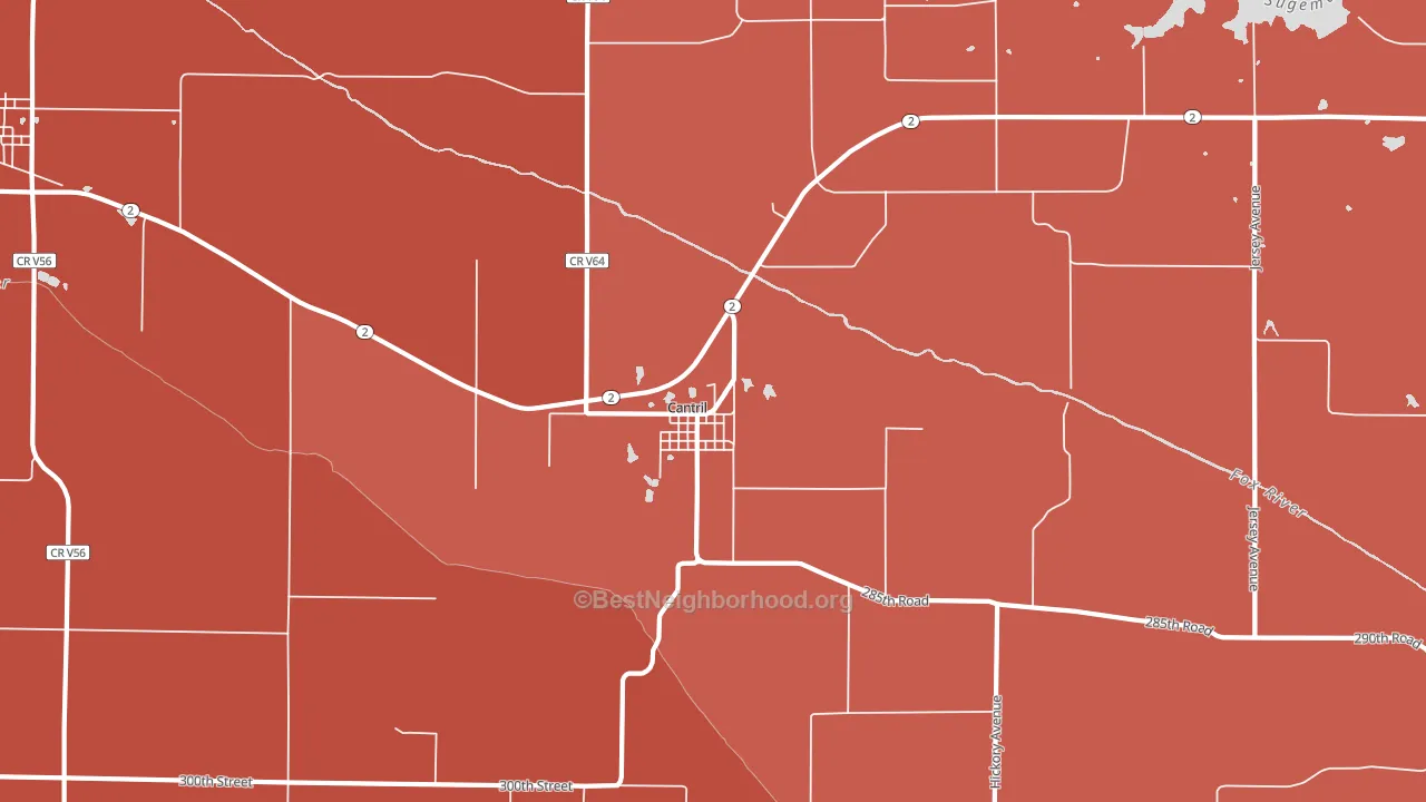 52542, IA block-group political-lean map