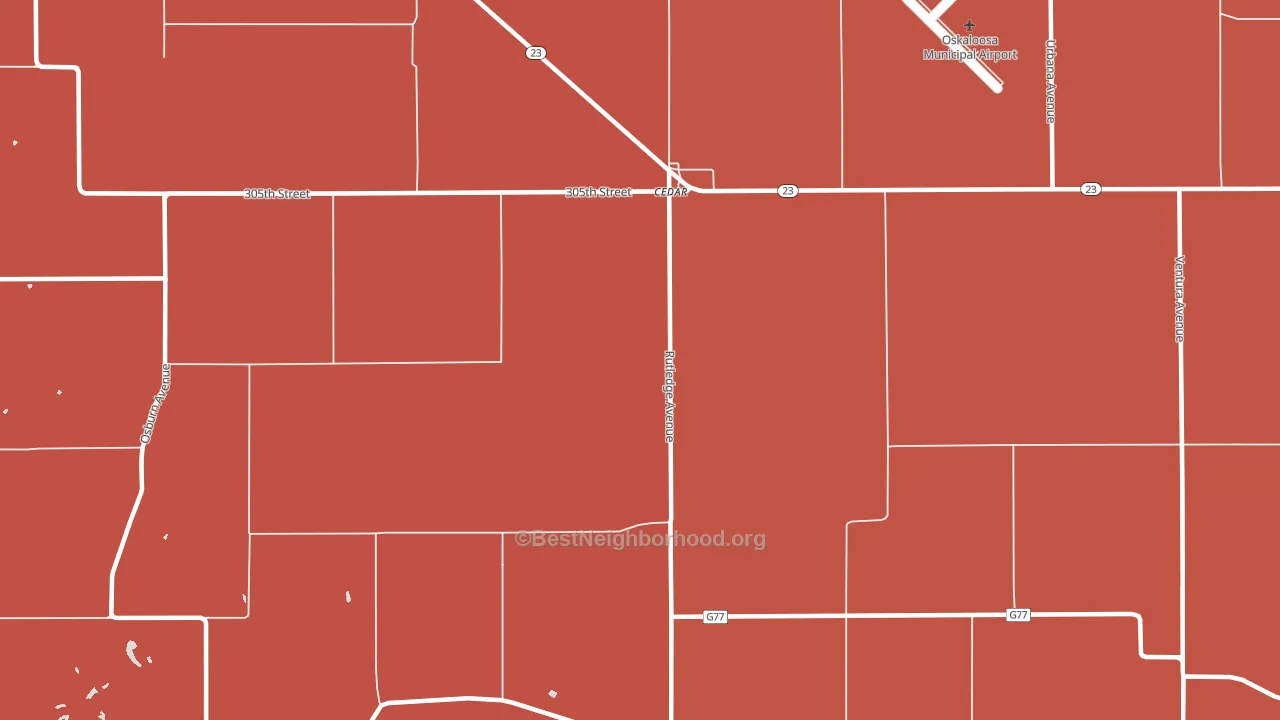52543, IA block-group political-lean map