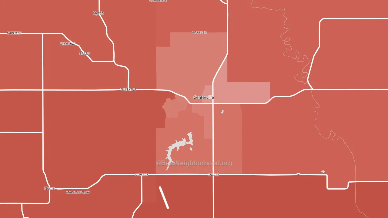 52544, IA block-group political-lean map
