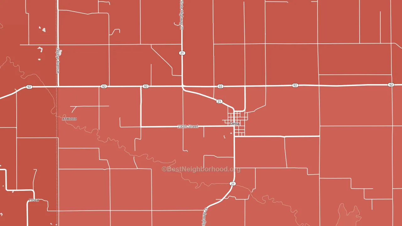 52550, IA block-group political-lean map