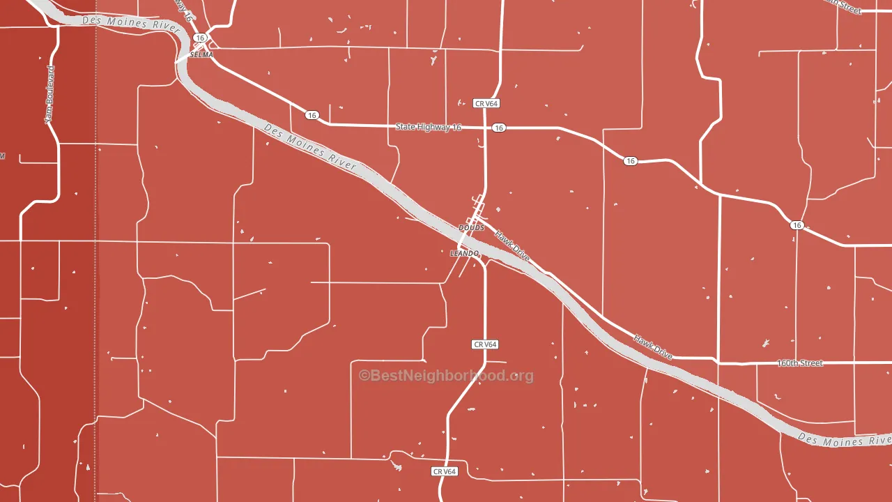 52551, IA block-group political-lean map