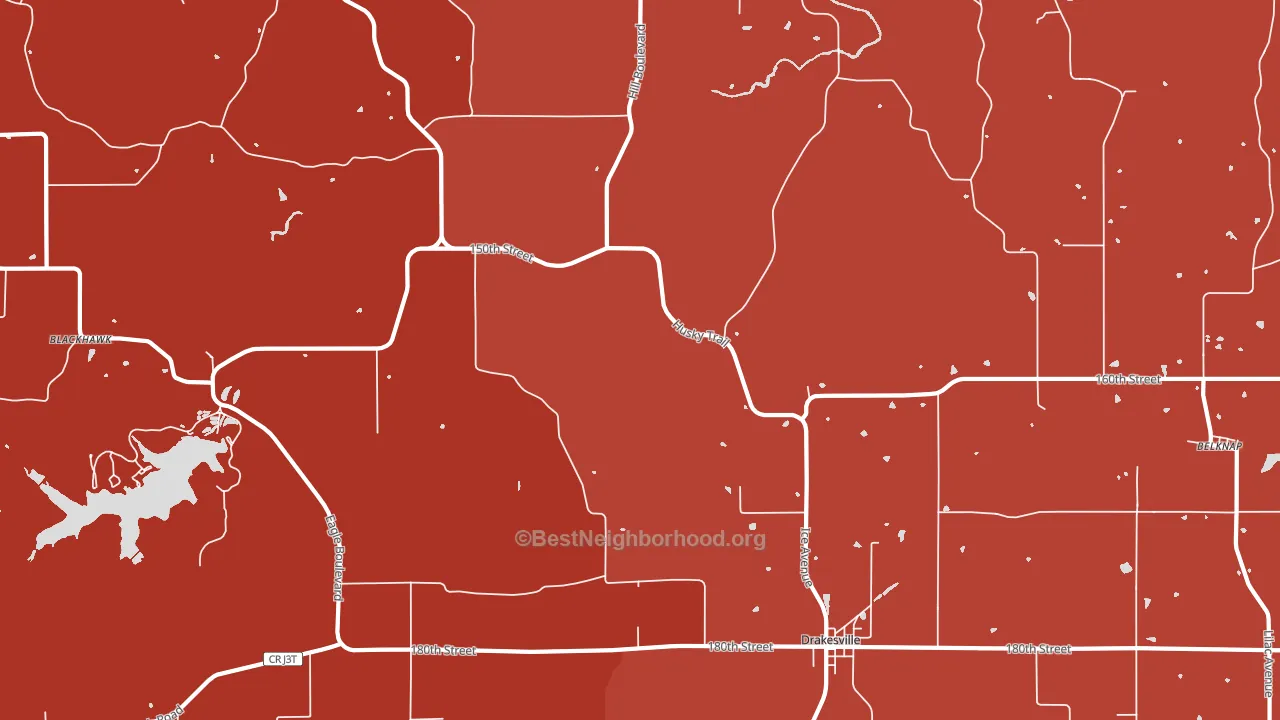 52552, IA block-group political-lean map