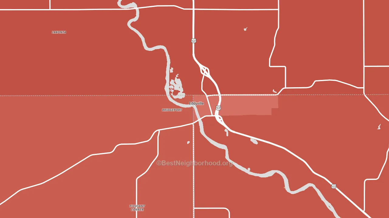52553, IA block-group political-lean map