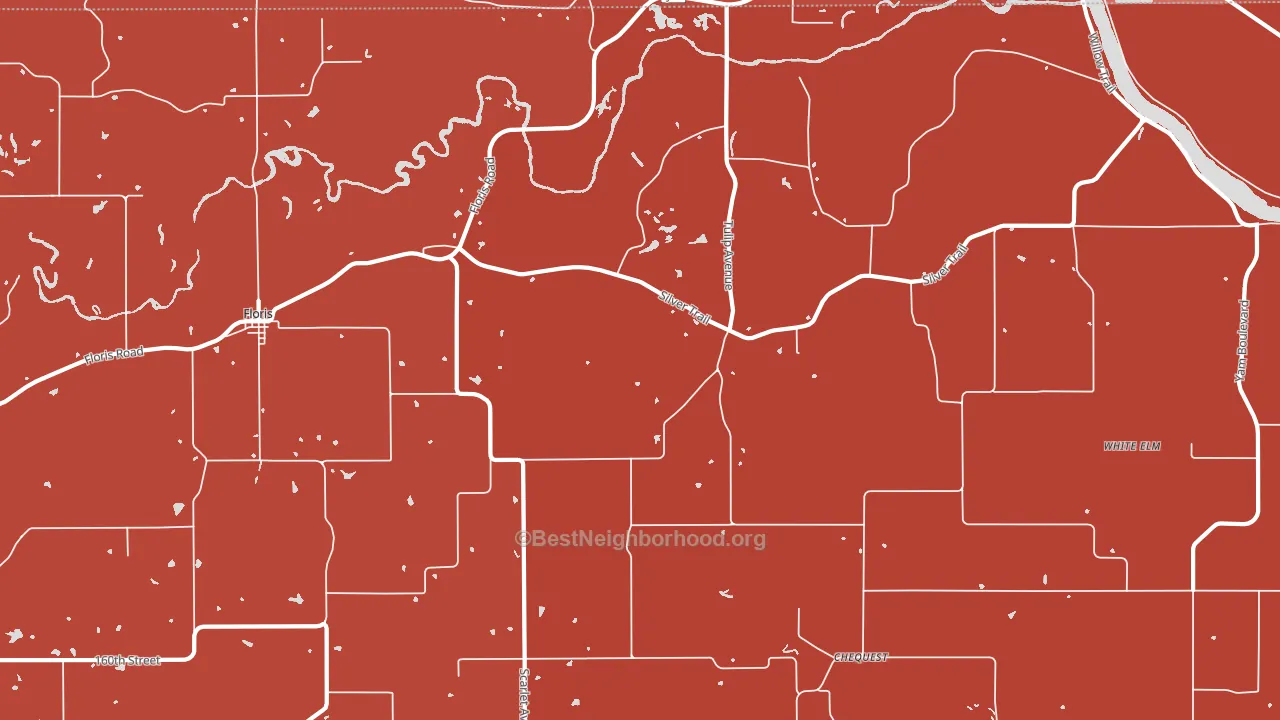 52560, IA block-group political-lean map
