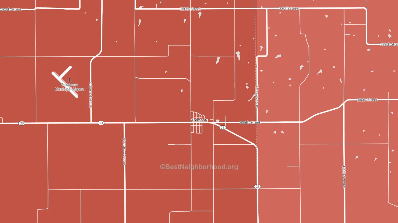 52561, IA block-group political-lean map