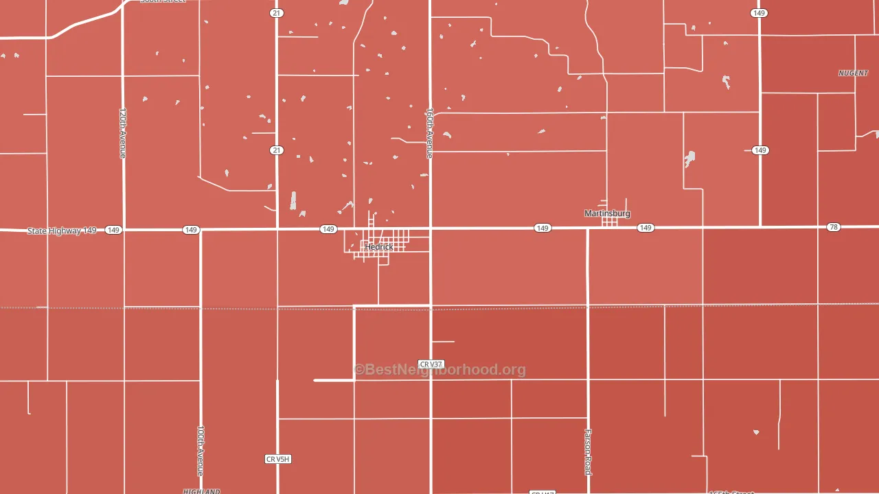 52563, IA block-group political-lean map