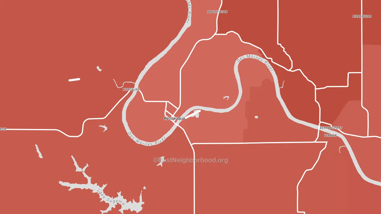 52565, IA block-group political-lean map