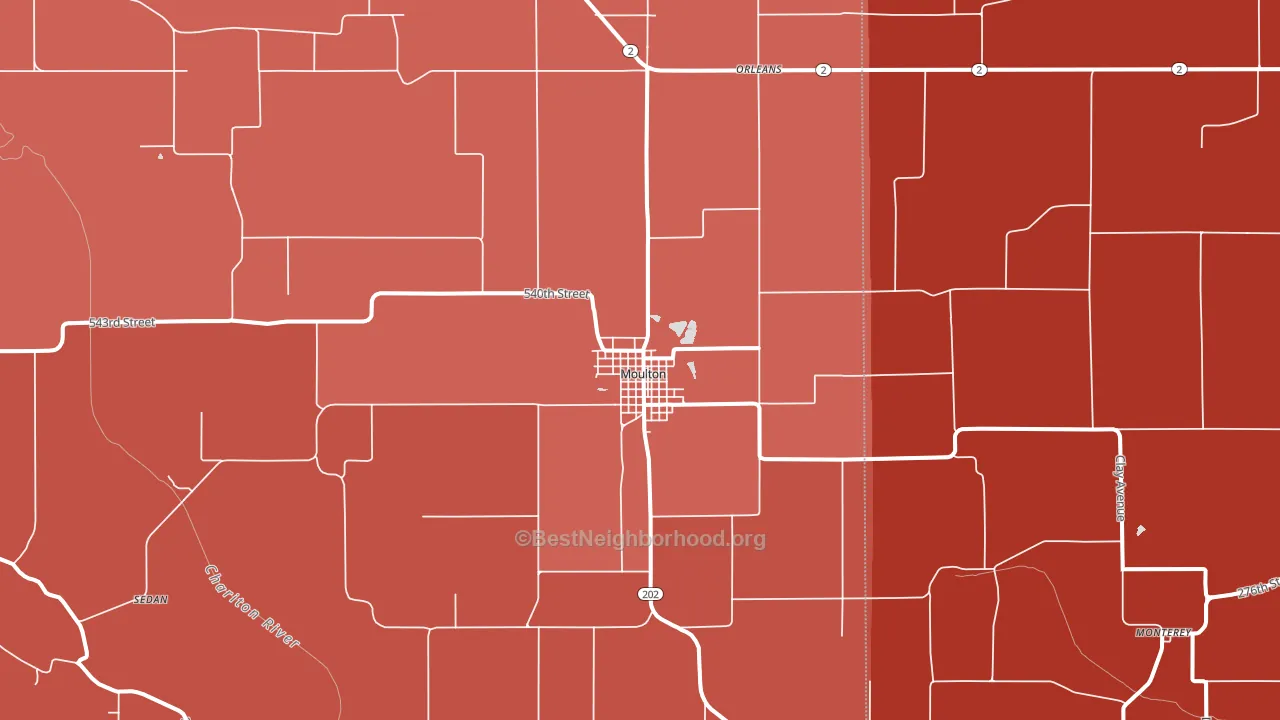 52572, IA block-group political-lean map