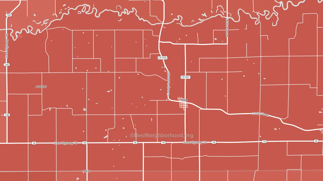 52576, IA block-group political-lean map