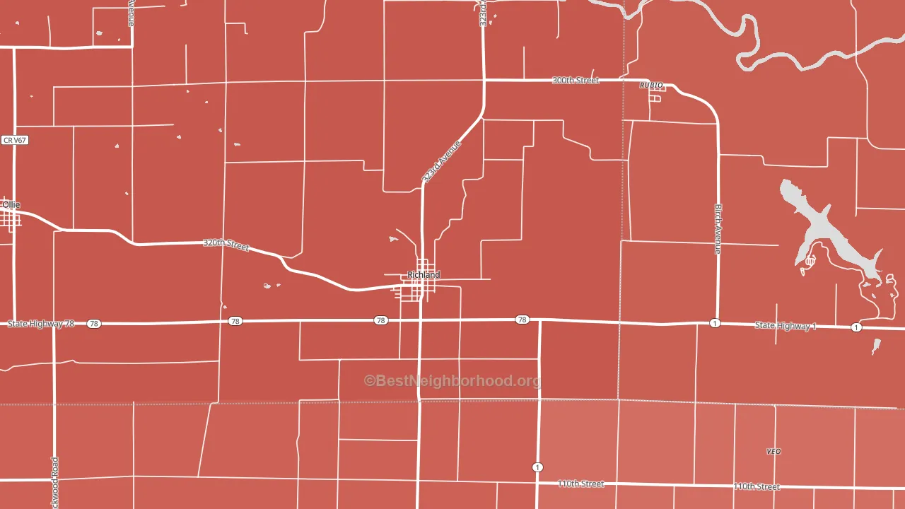 52585, IA block-group political-lean map