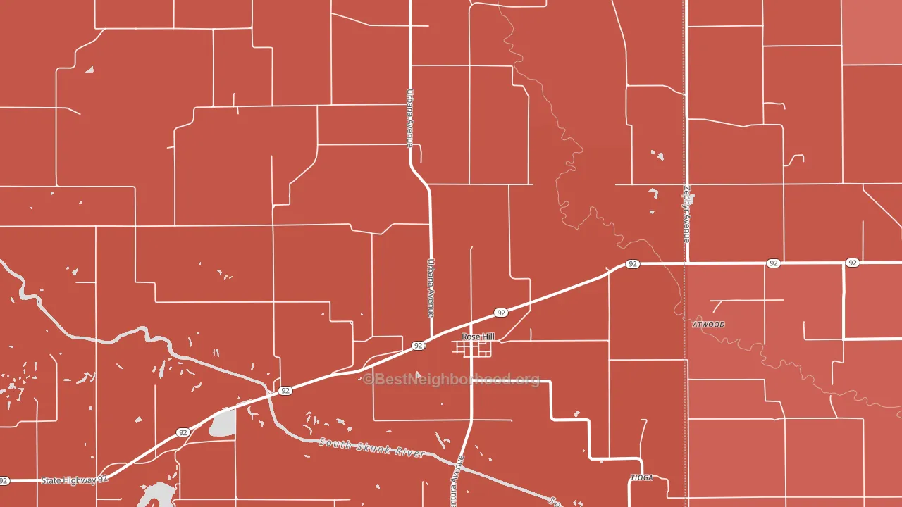 52586, IA block-group political-lean map