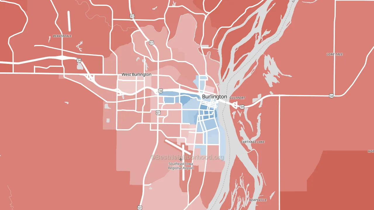 52601, IA block-group political-lean map