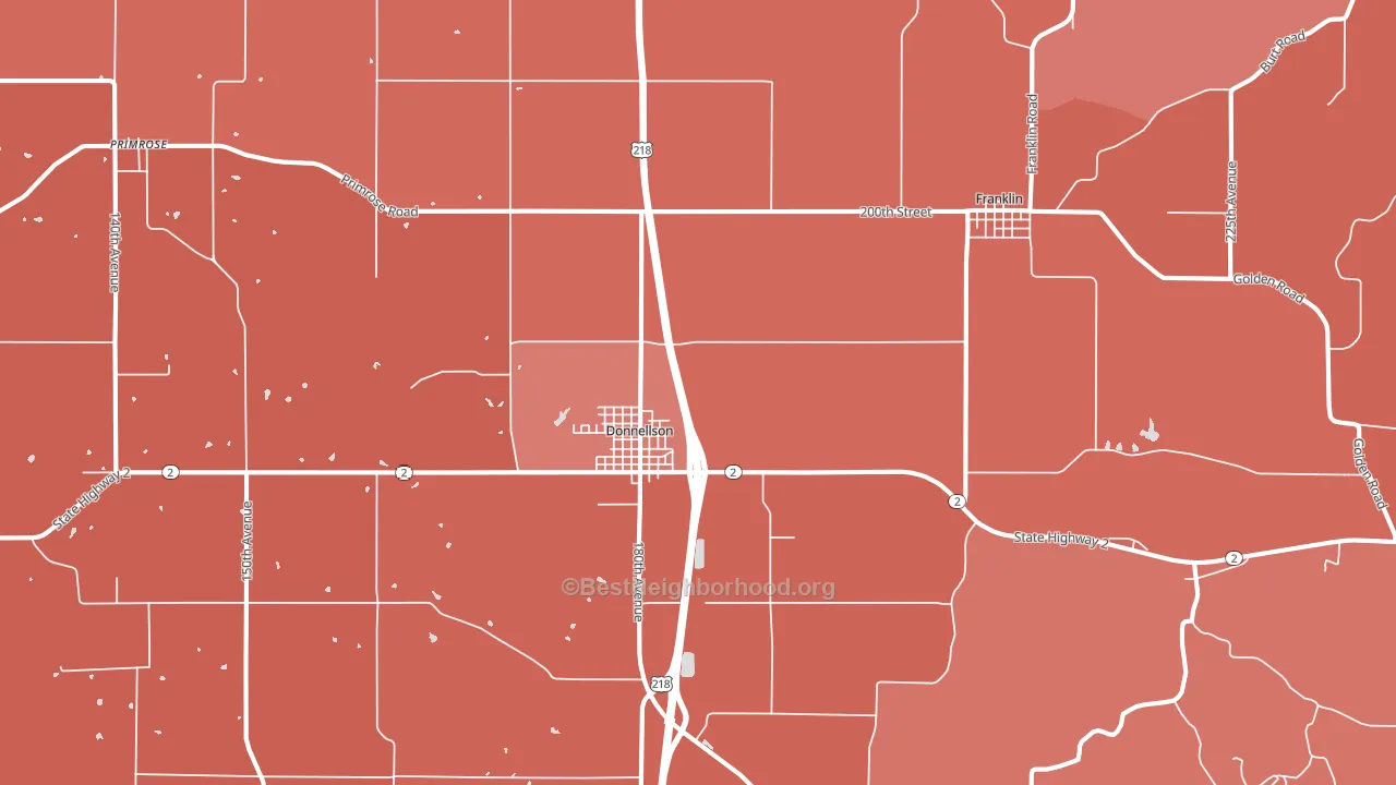 52625, IA block-group political-lean map