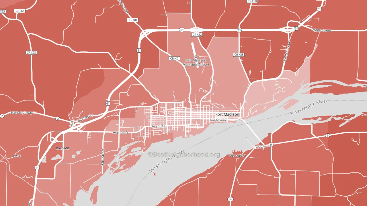 52627, IA block-group political-lean map
