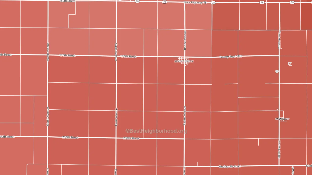 52644, IA block-group political-lean map