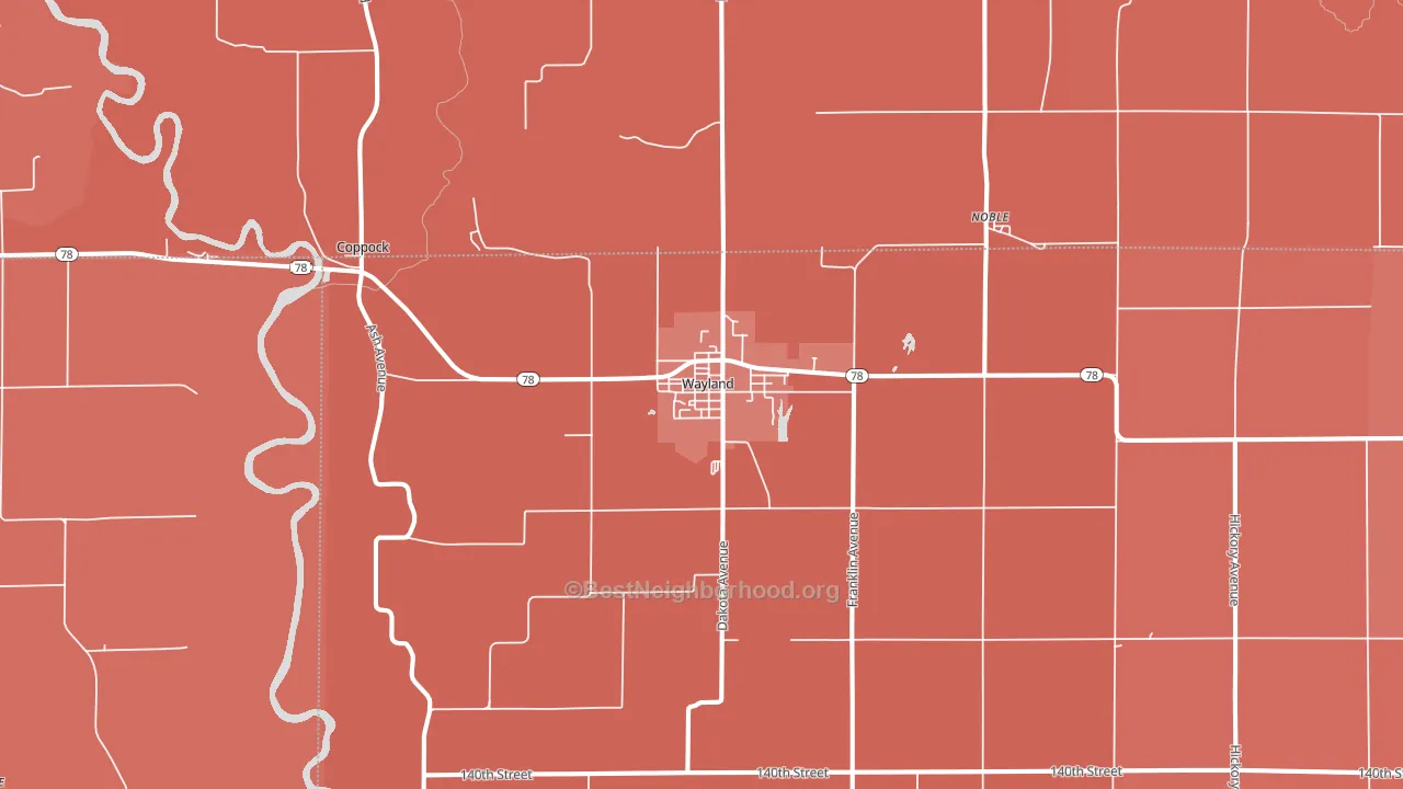 52654, IA block-group political-lean map
