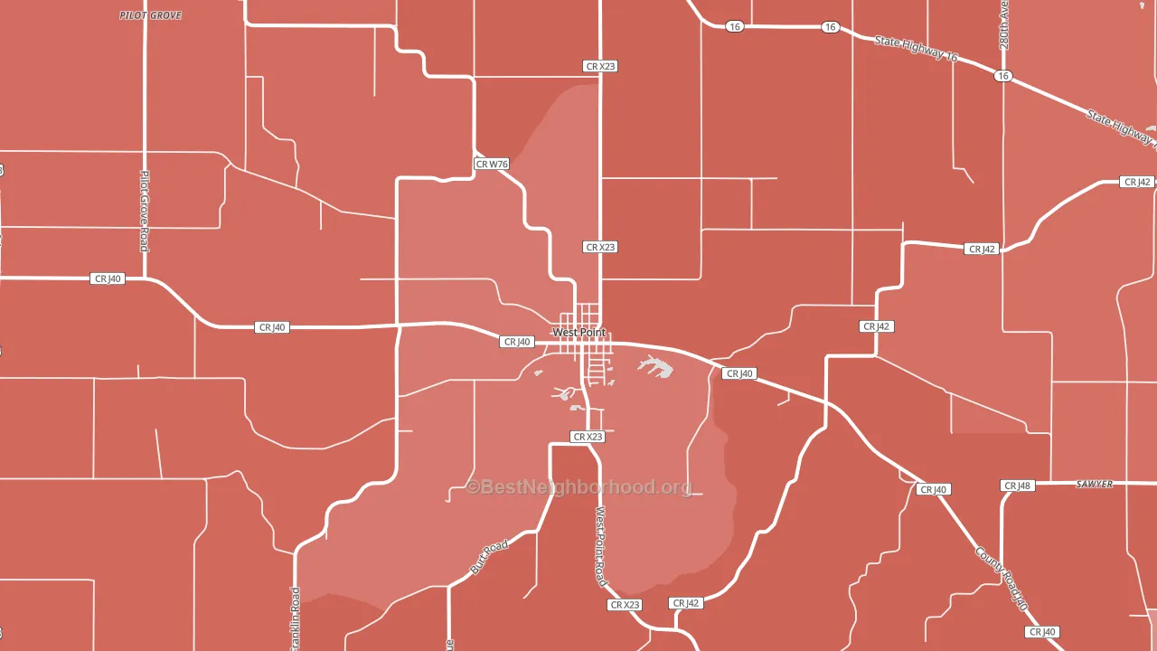 52656, IA block-group political-lean map