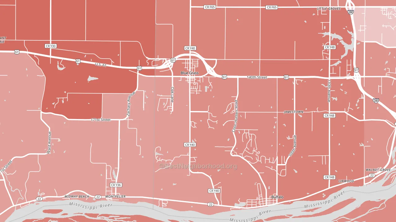 52726, IA block-group political-lean map