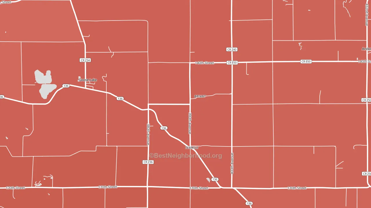 52727, IA block-group political-lean map