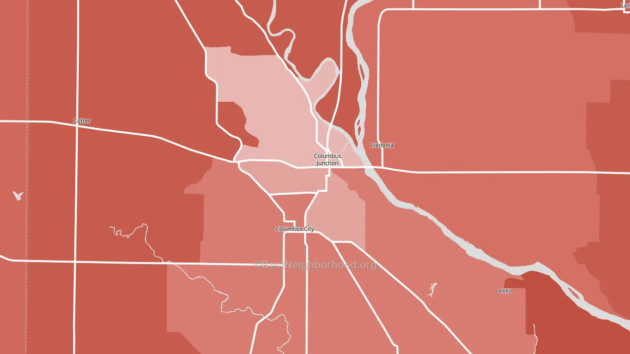 52738, IA block-group political-lean map