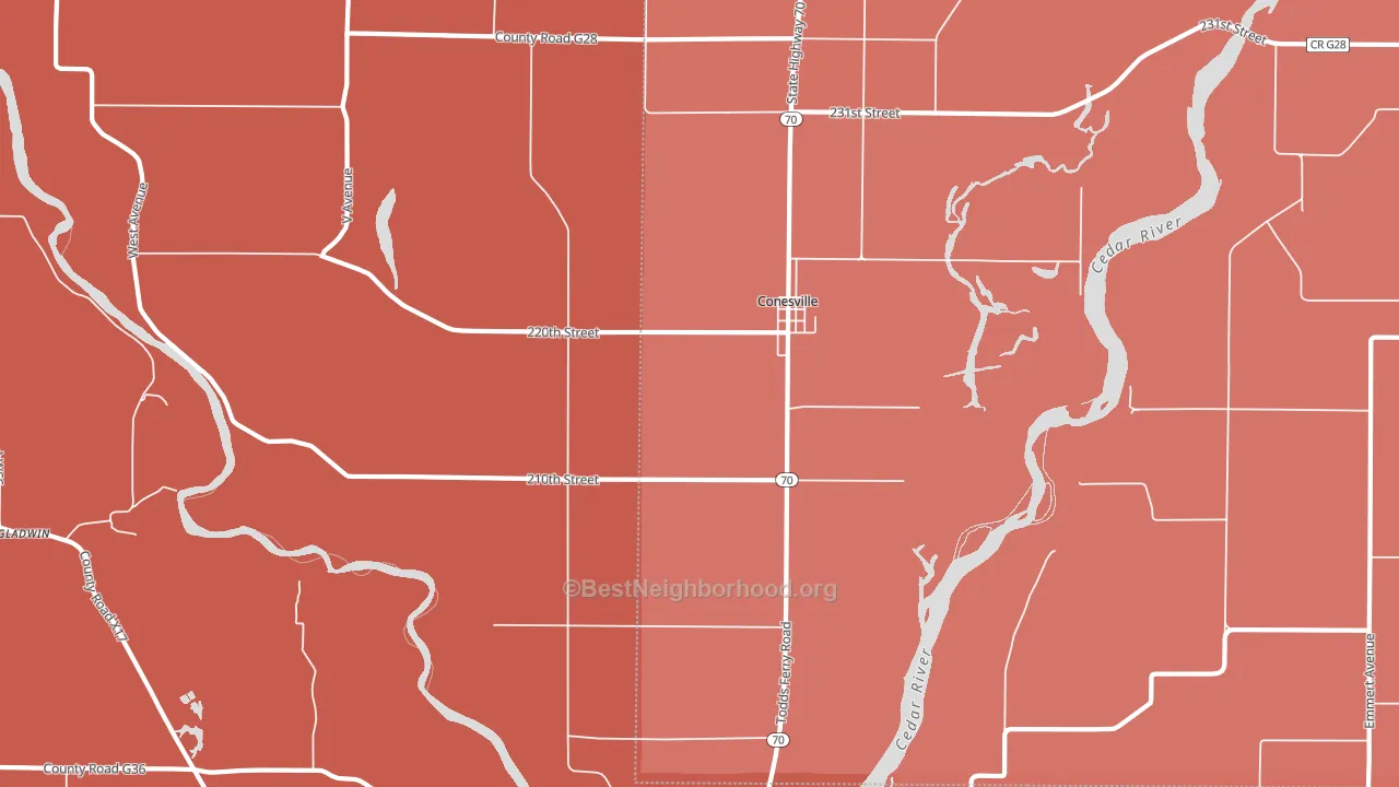 52739, IA block-group political-lean map