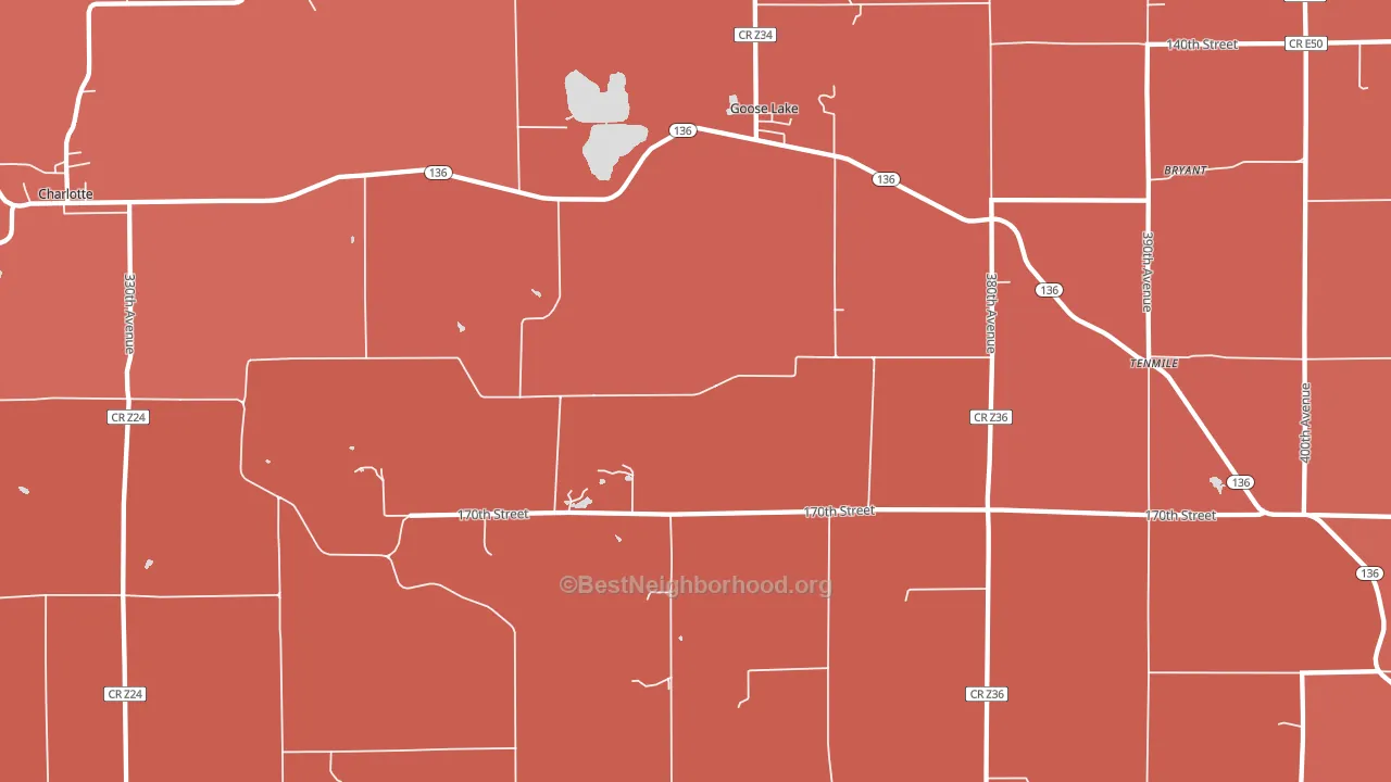 52750, IA block-group political-lean map