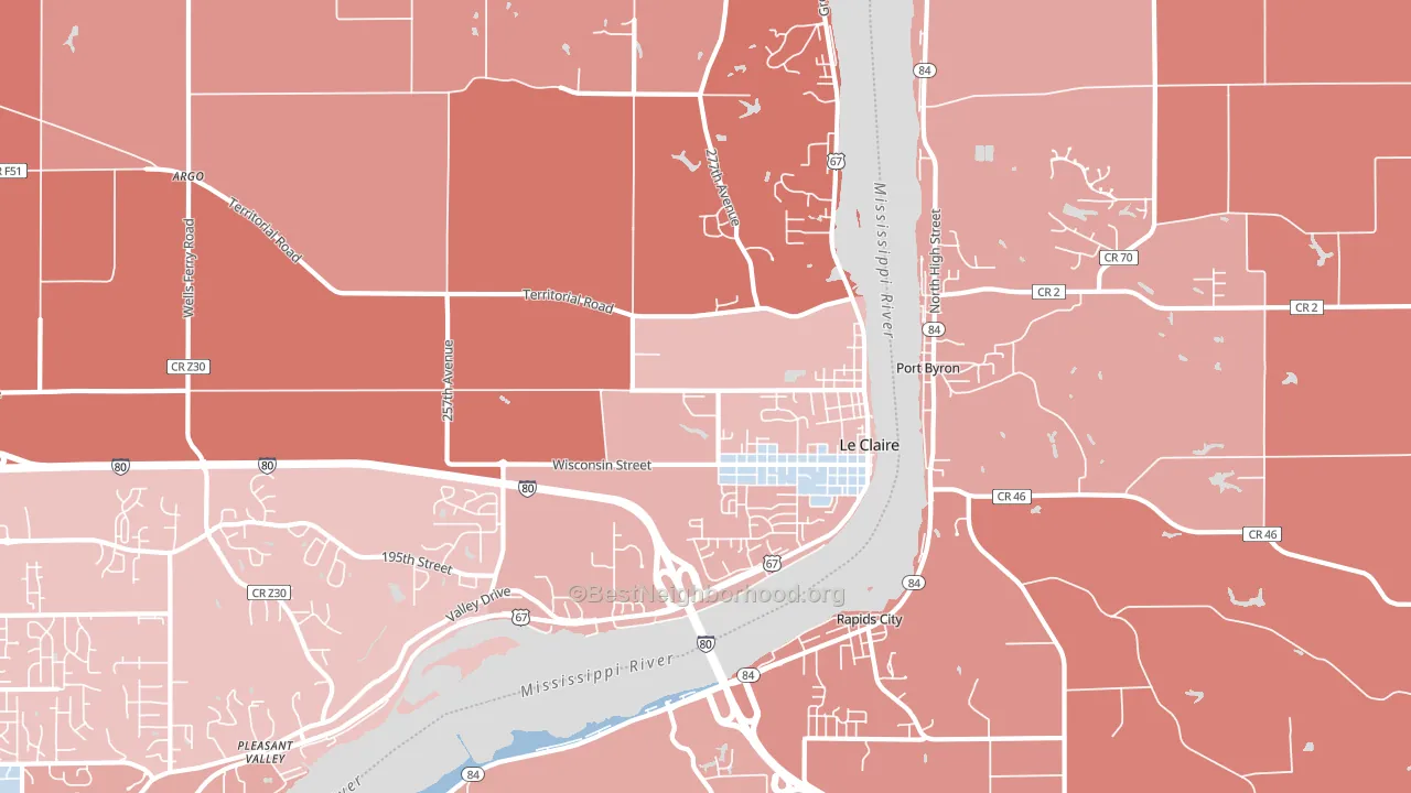 52753, IA block-group political-lean map
