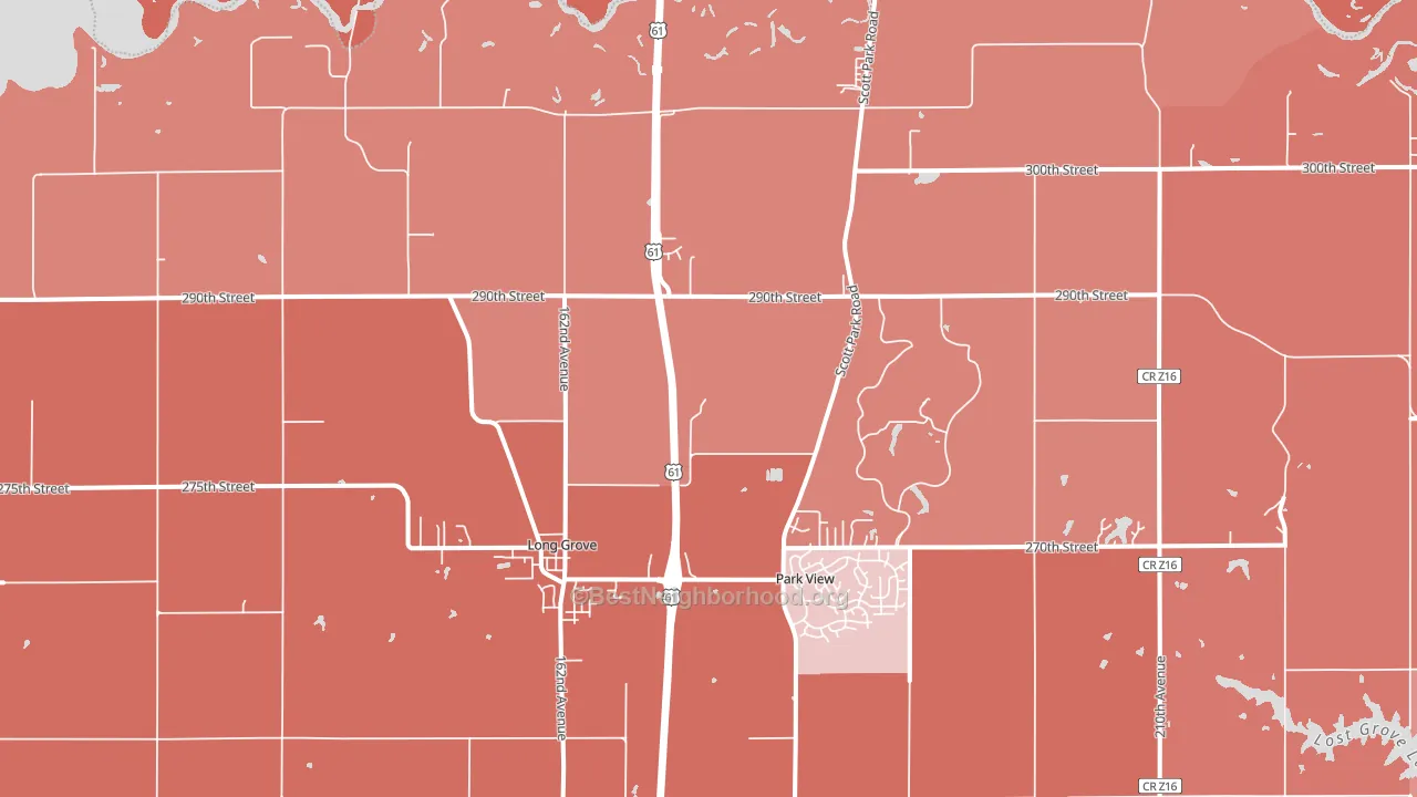 52756, IA block-group political-lean map