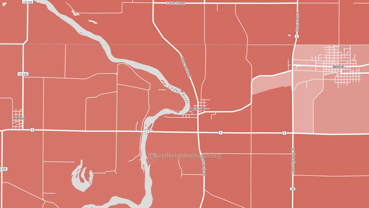 52760, IA block-group political-lean map