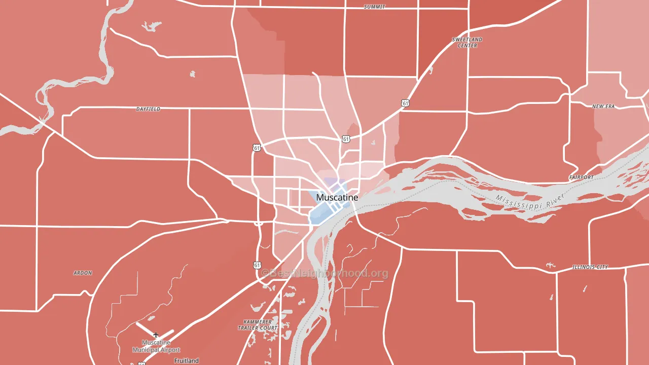 52761, IA block-group political-lean map