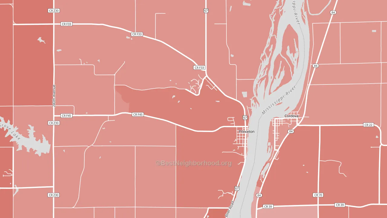 52768, IA block-group political-lean map