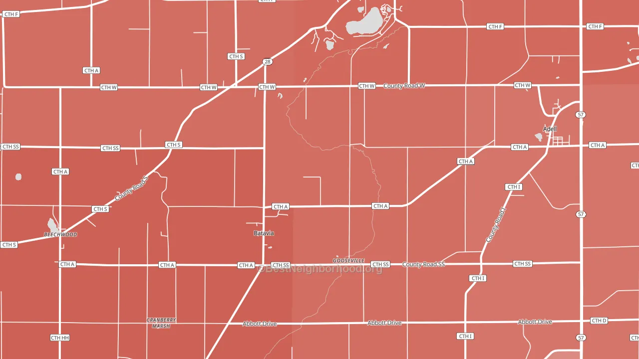 53001, WI block-group political-lean map