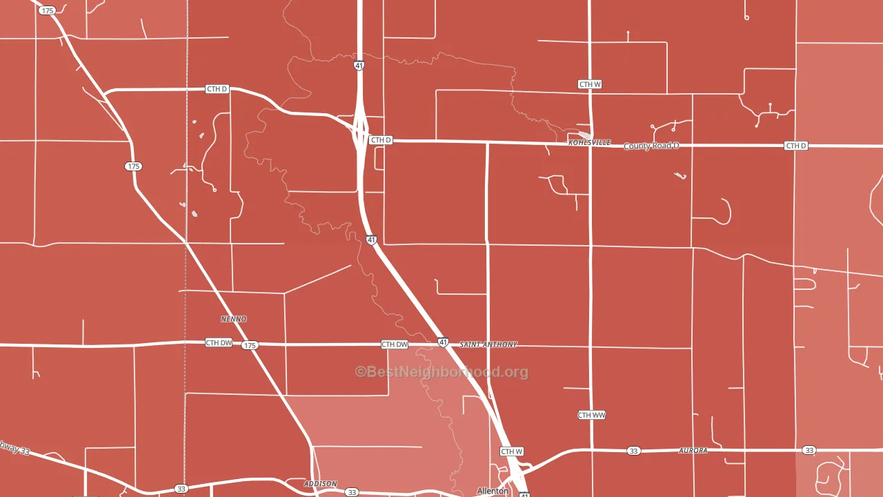 53002, WI block-group political-lean map