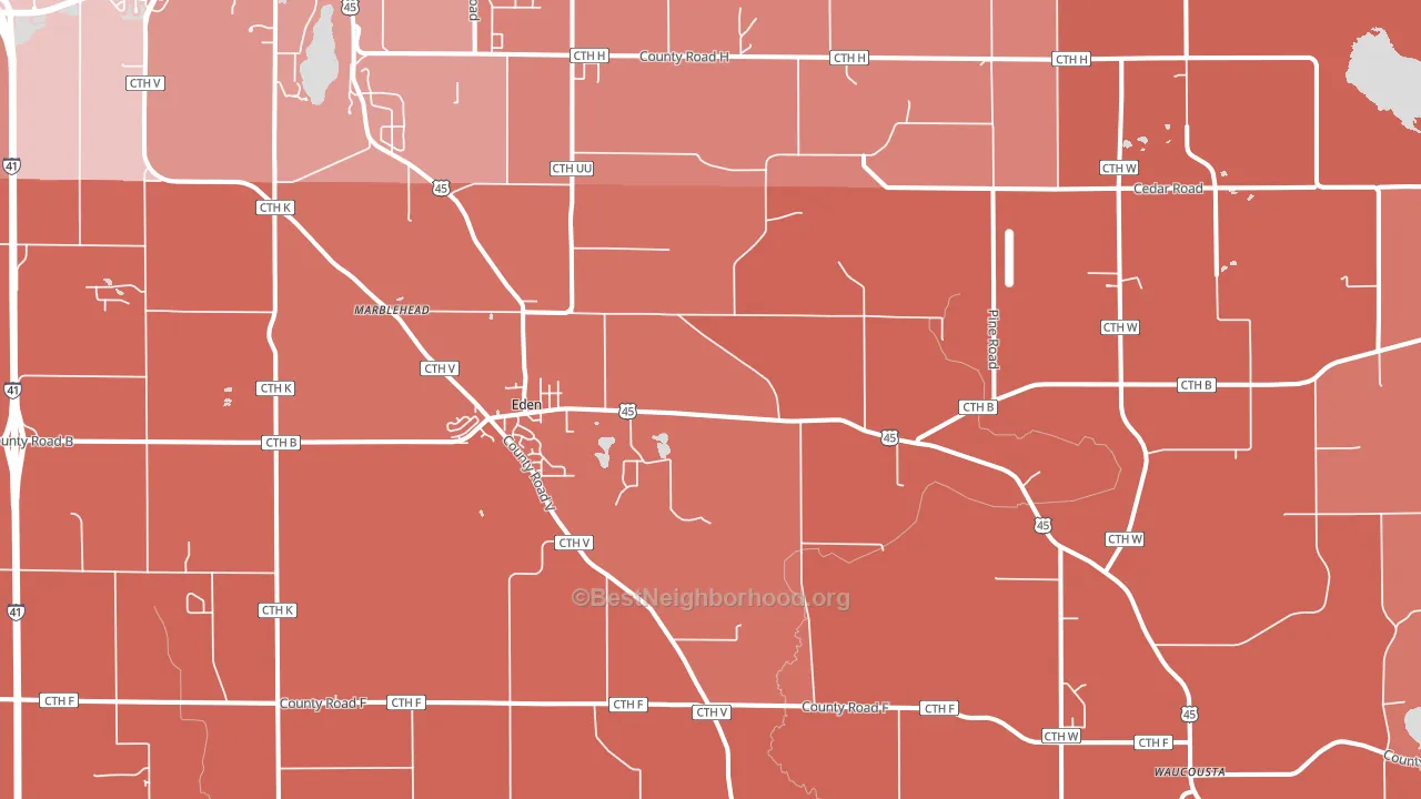 53019, WI block-group political-lean map