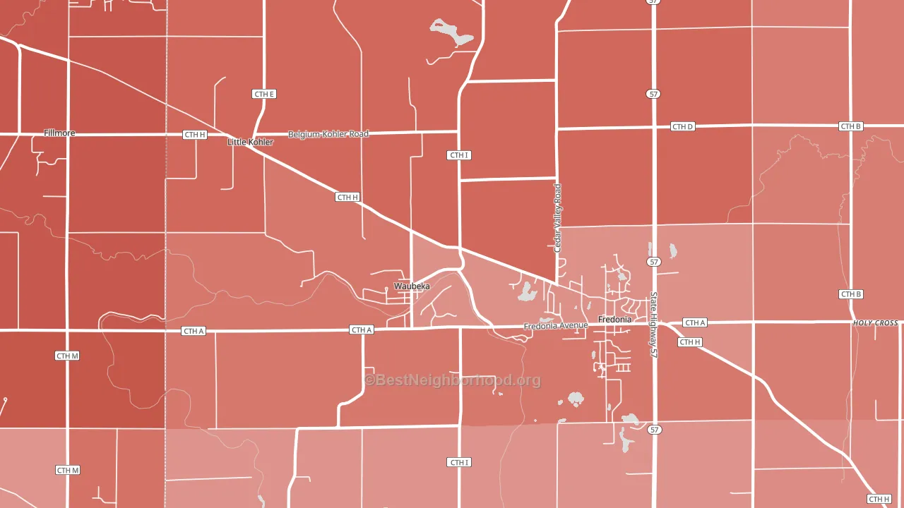 53021, WI block-group political-lean map