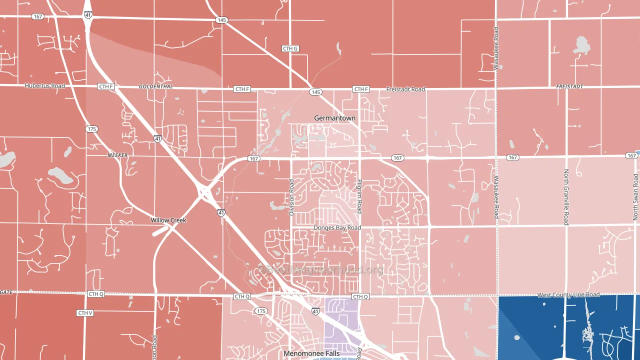 53022, WI block-group political-lean map