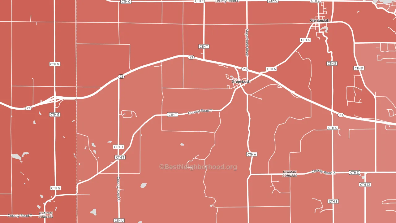 53023, WI block-group political-lean map