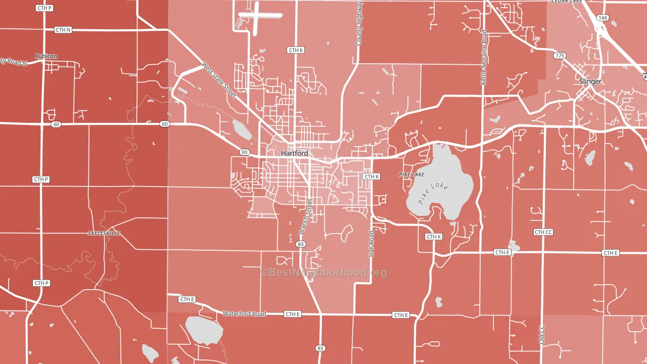 53027, WI block-group political-lean map