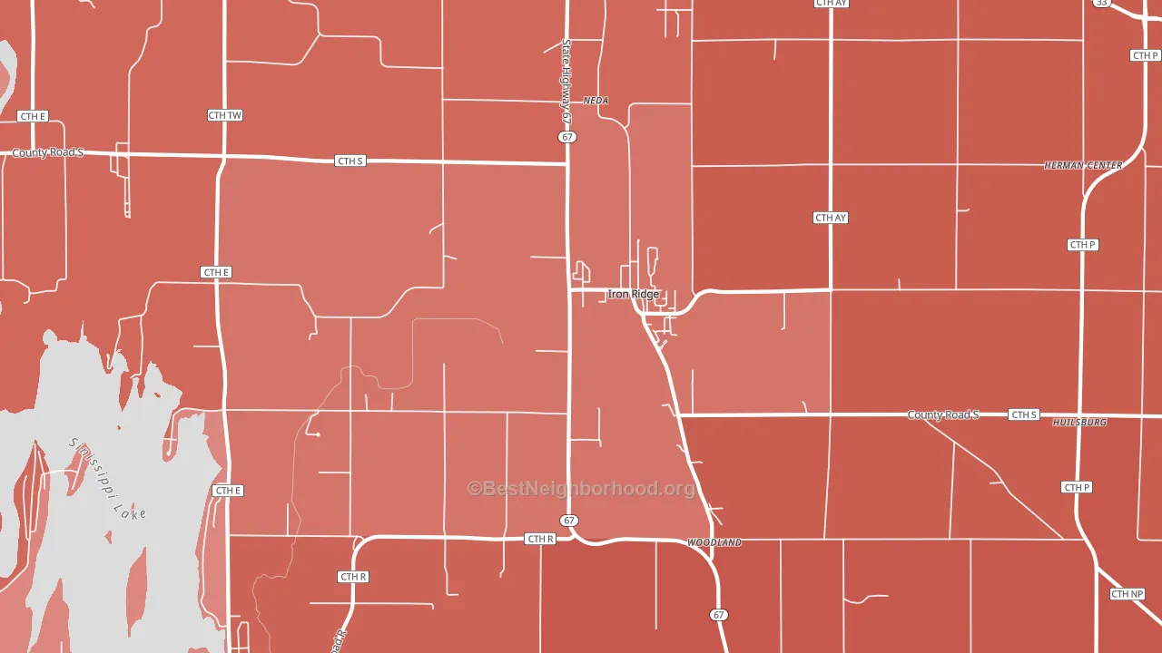 53035, WI block-group political-lean map