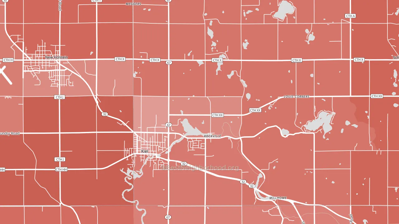 53042, WI block-group political-lean map