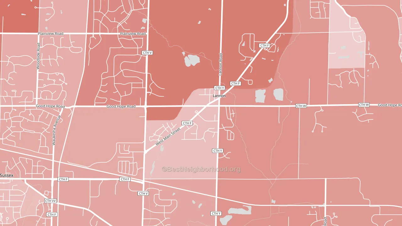 53046, WI block-group political-lean map