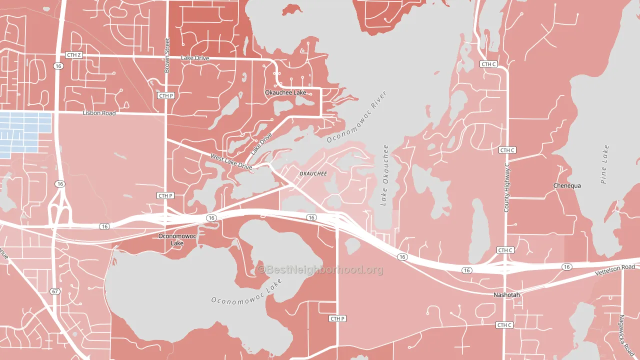 53069, WI block-group political-lean map
